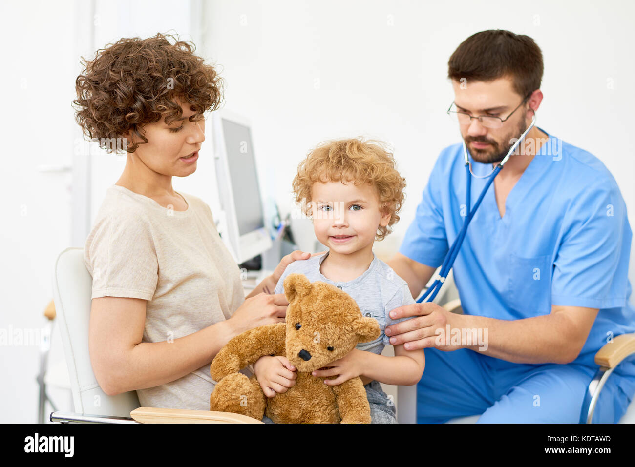Mother and Child in Pediatric Office Stock Photo