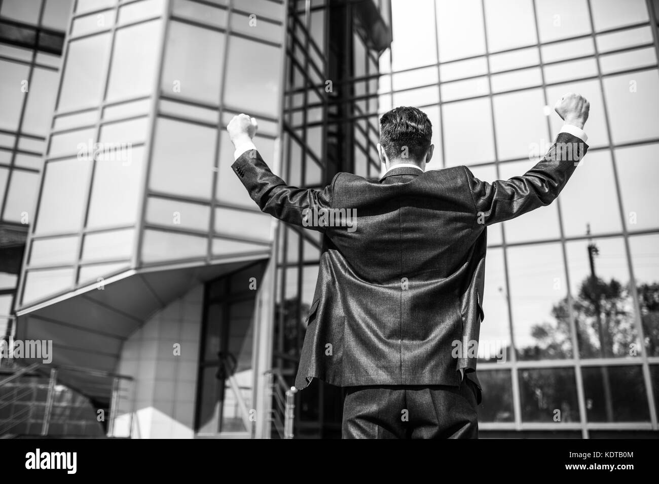 Successful cheerful positive smiling Black and White Stock Photos ...