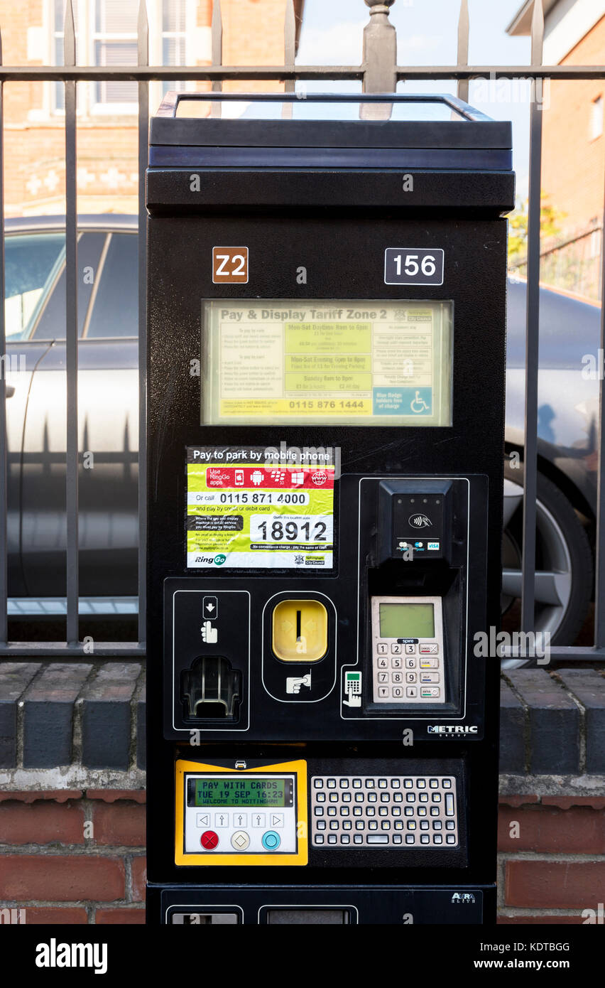 Pay and Display Parking Meter on The Ropewalk, Nottingham Stock Photo