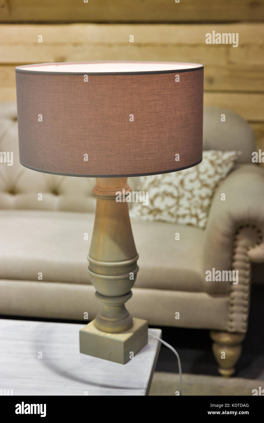 room interior with table lamp Stock Photo Alamy