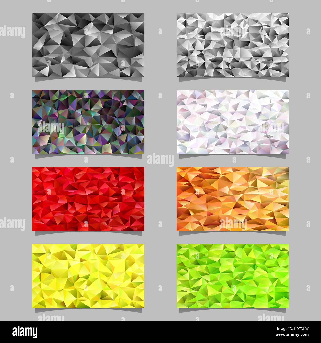 Abstract geometrical tiled triangle pattern mosaic card background set ...
