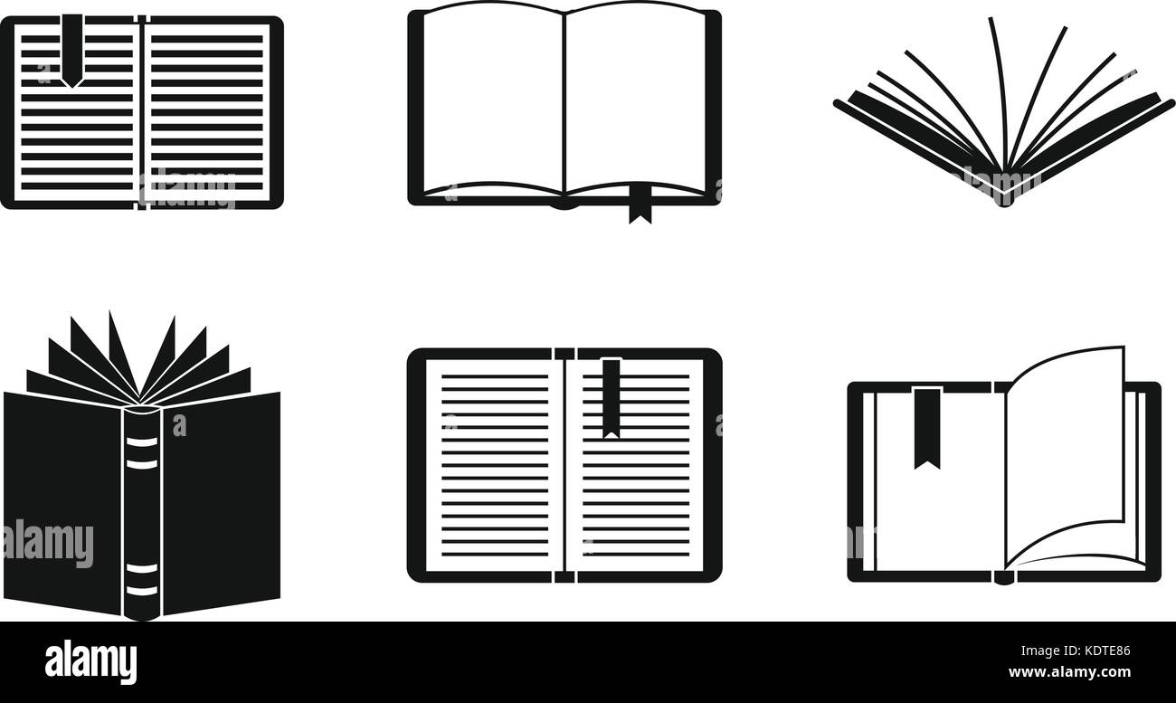 Open book icon set, simple style Stock Vector Image & Art - Alamy