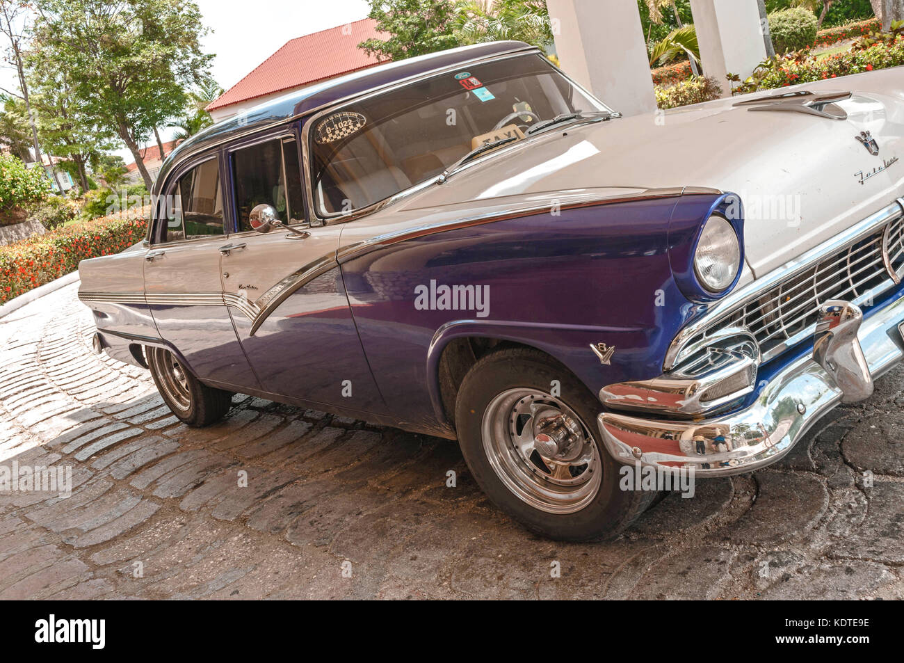 Guardalavaca,Cuba - June 16, 2015: Classic 1950's American Taxi, Stock Photo