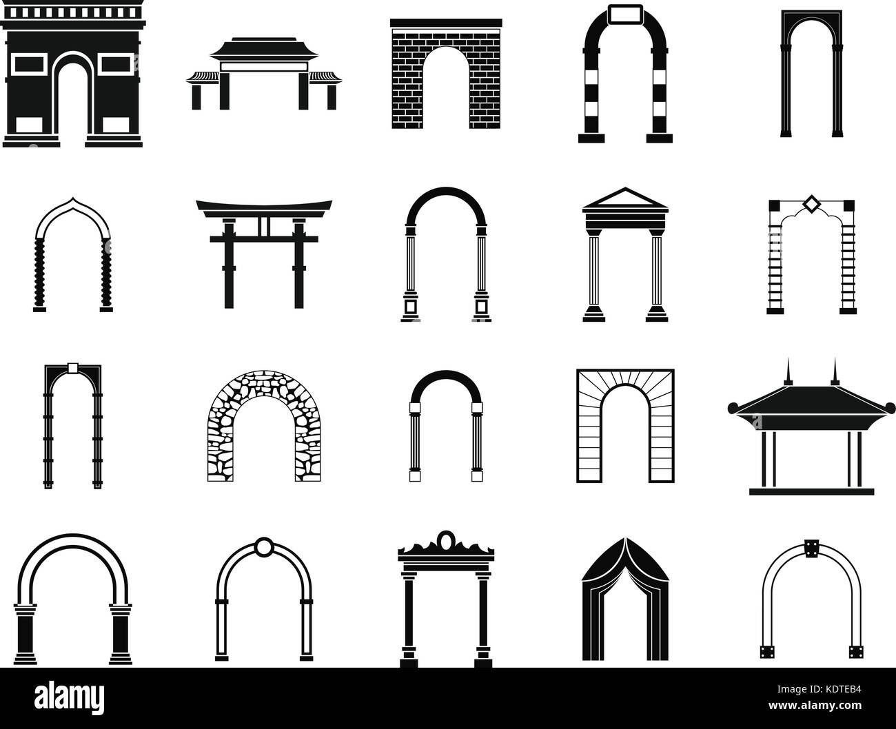 Arch icon set, simple style Stock Vector Image & Art - Alamy