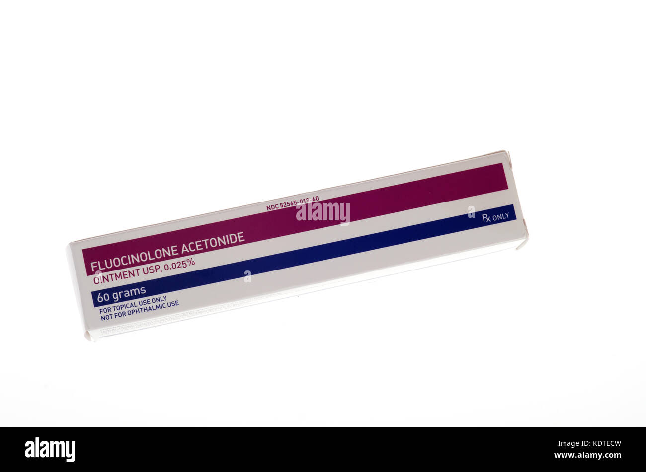 Box of tube of fluocinolone Acetonide a steroid cream used to treat skin conditions. USA Stock Photo