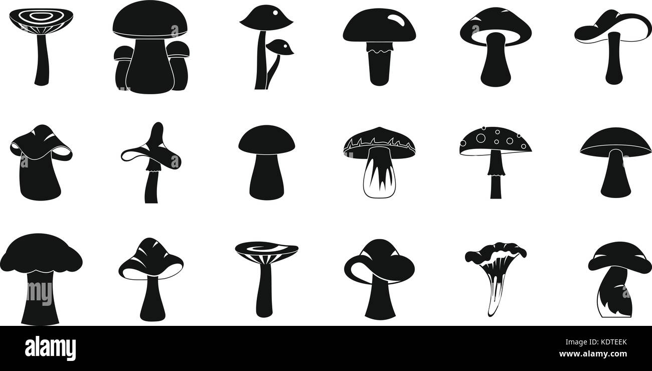 Mushroom icon set, simple style Stock Vector Image & Art Alamy