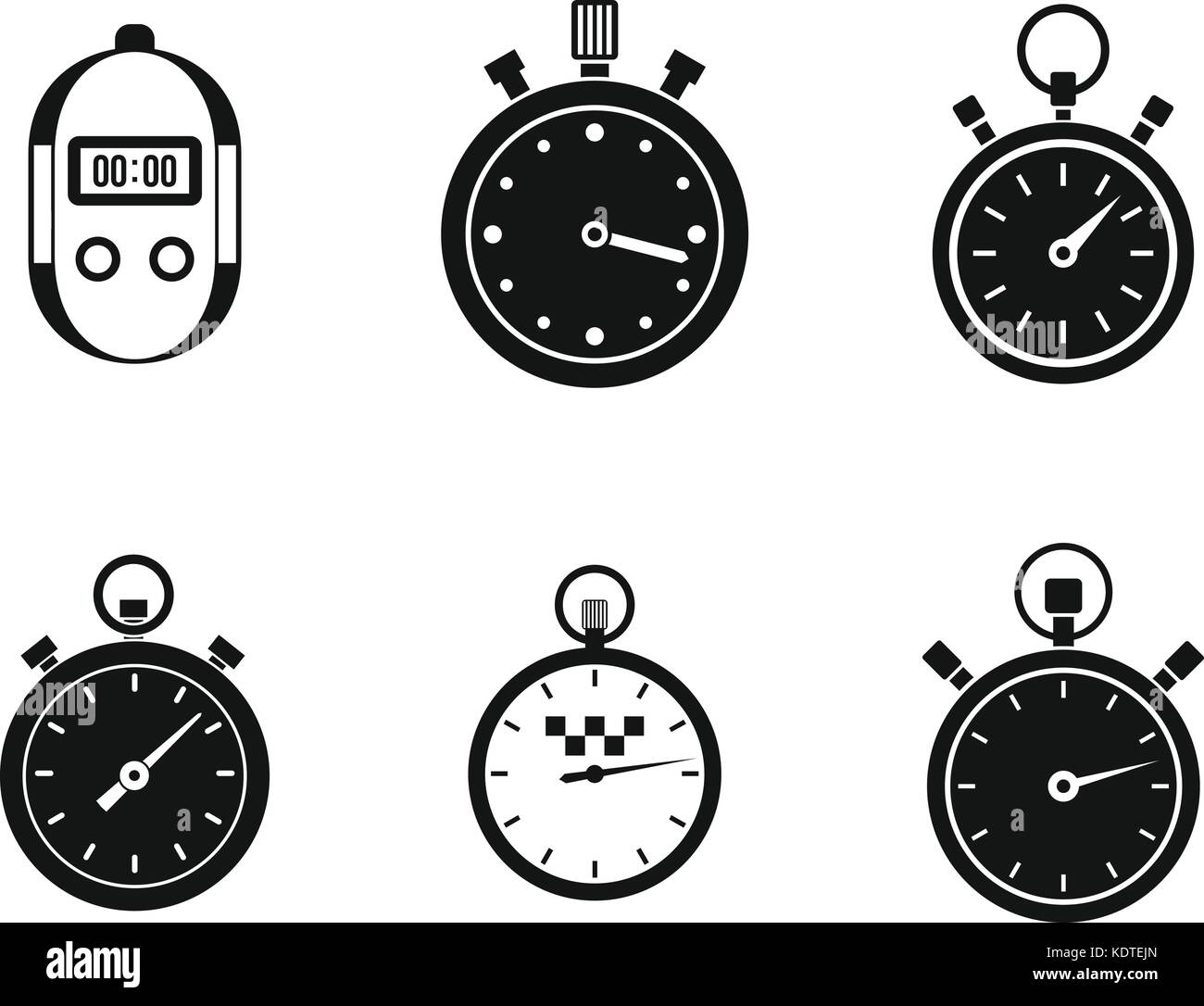 Stopwatch icon set, simple style Stock Vector Image & Art Alamy
