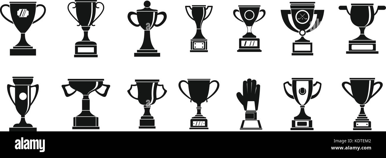 Trophy cup icon set, simple style Stock Vector Image & Art - Alamy