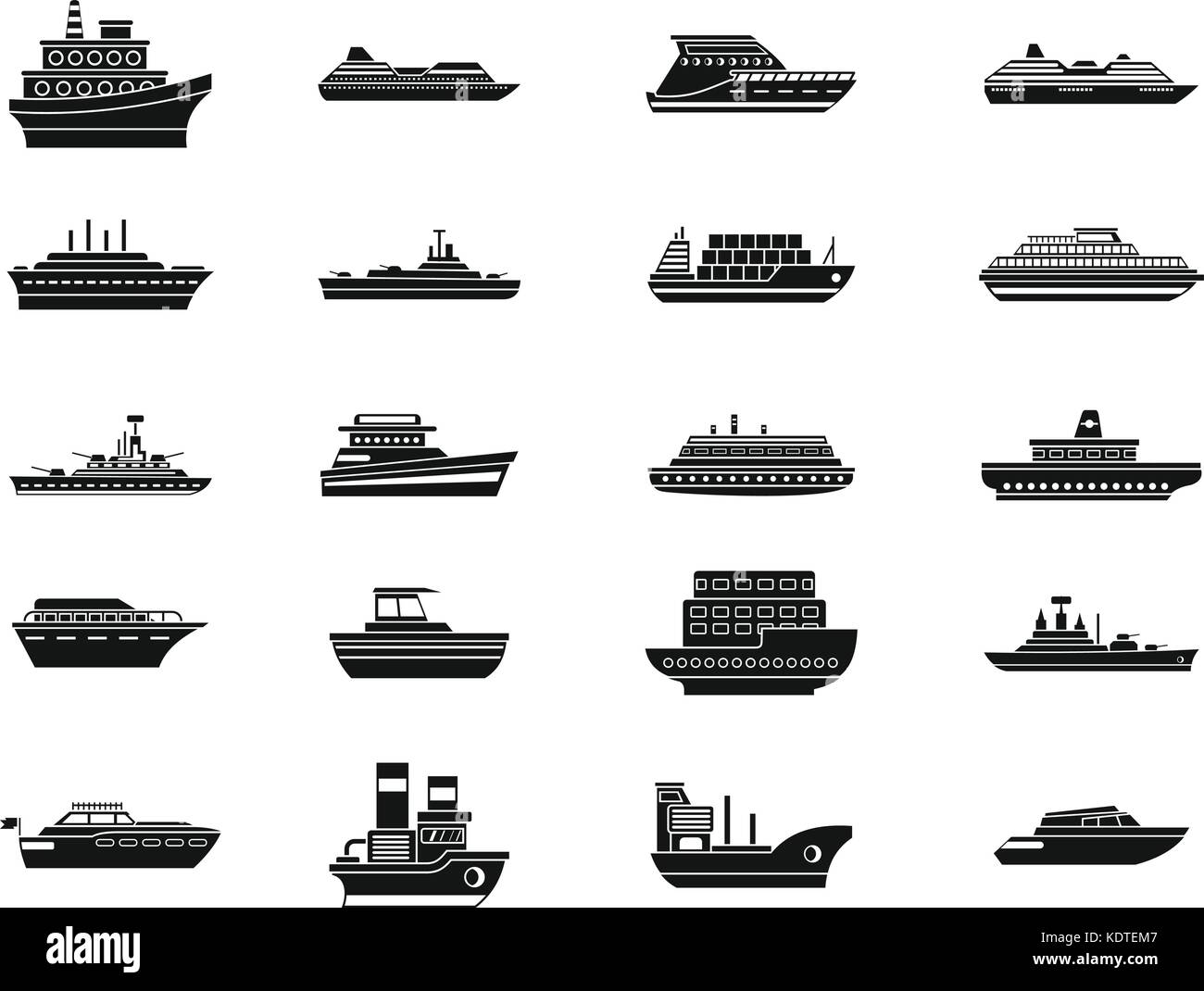 Ship icon set, simple style Stock Vector Image & Art - Alamy