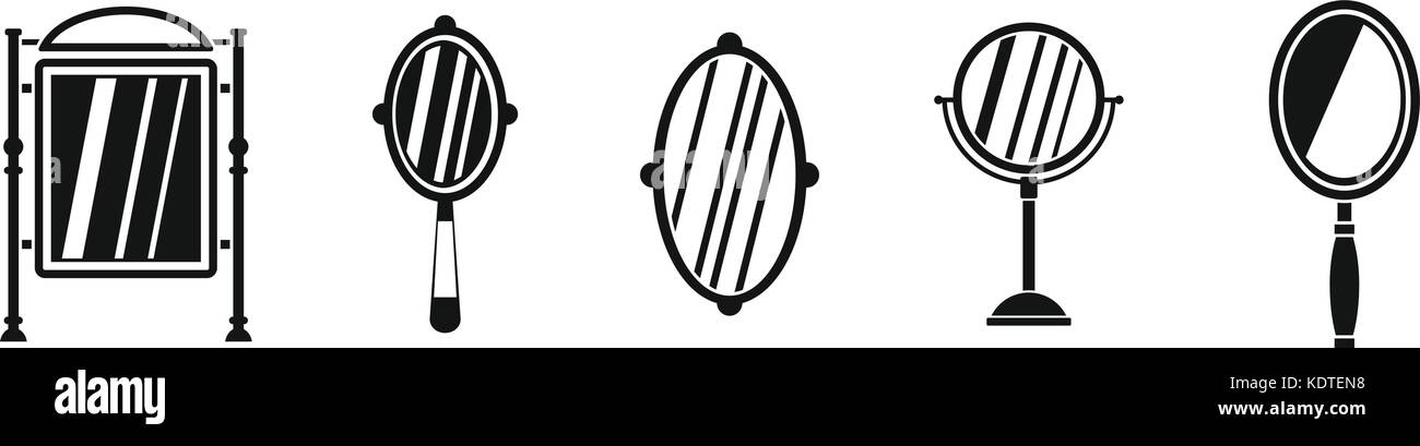 Mirror icon set, simple style Stock Vector Image & Art - Alamy
