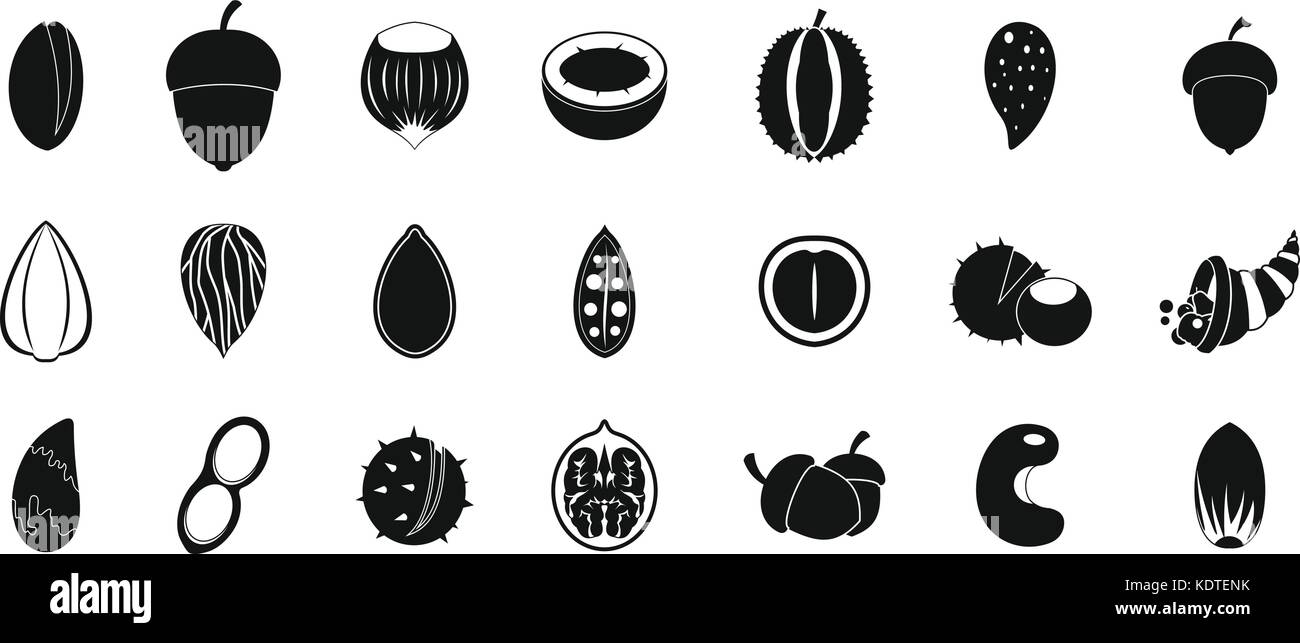 Nuts icon set, simple style Stock Vector Image & Art - Alamy