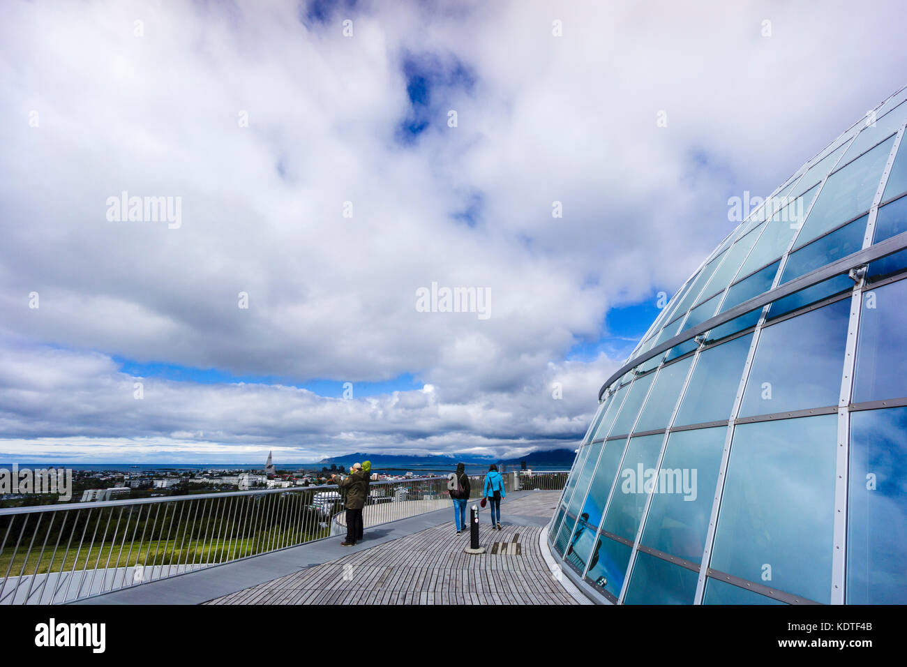 Perlan glass dome on top of six geothermal water tanks on Öskjuhlíð