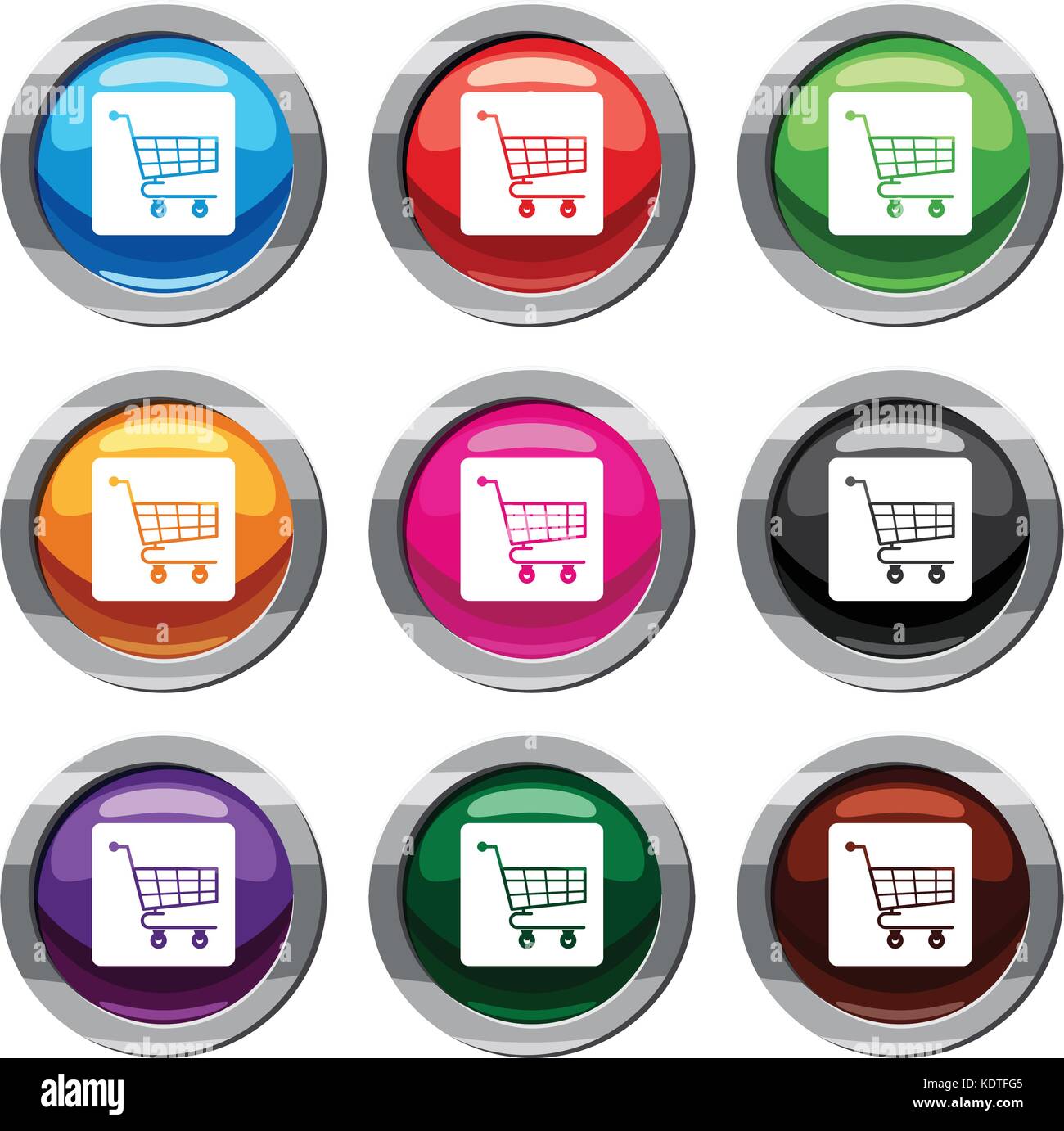 Shopping cart set 9 collection Stock Vector Image & Art - Alamy