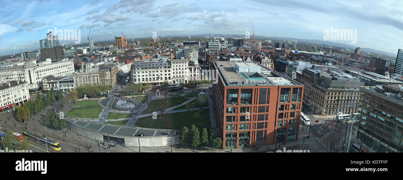 Manchester Piccadilly City Panorama, England, UK Stock Photo