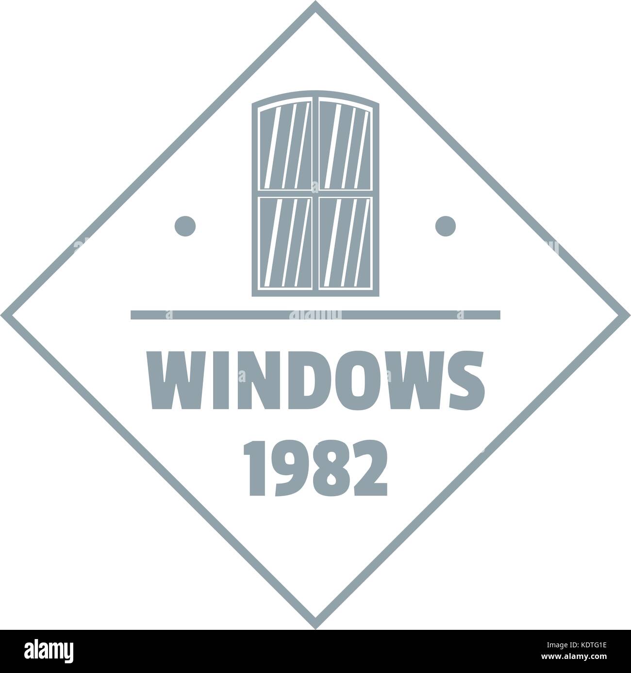 Window frame logo, gray monochrome style Stock Vector