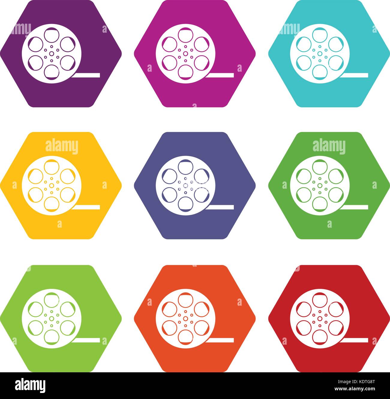 Film icon set color hexahedron Stock Vector Image & Art - Alamy