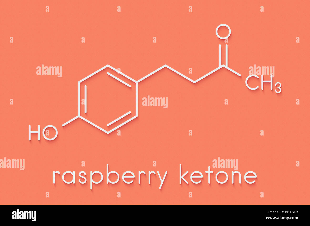 Raspberry ketone molecule. Primary aroma compound of raspberries. Used