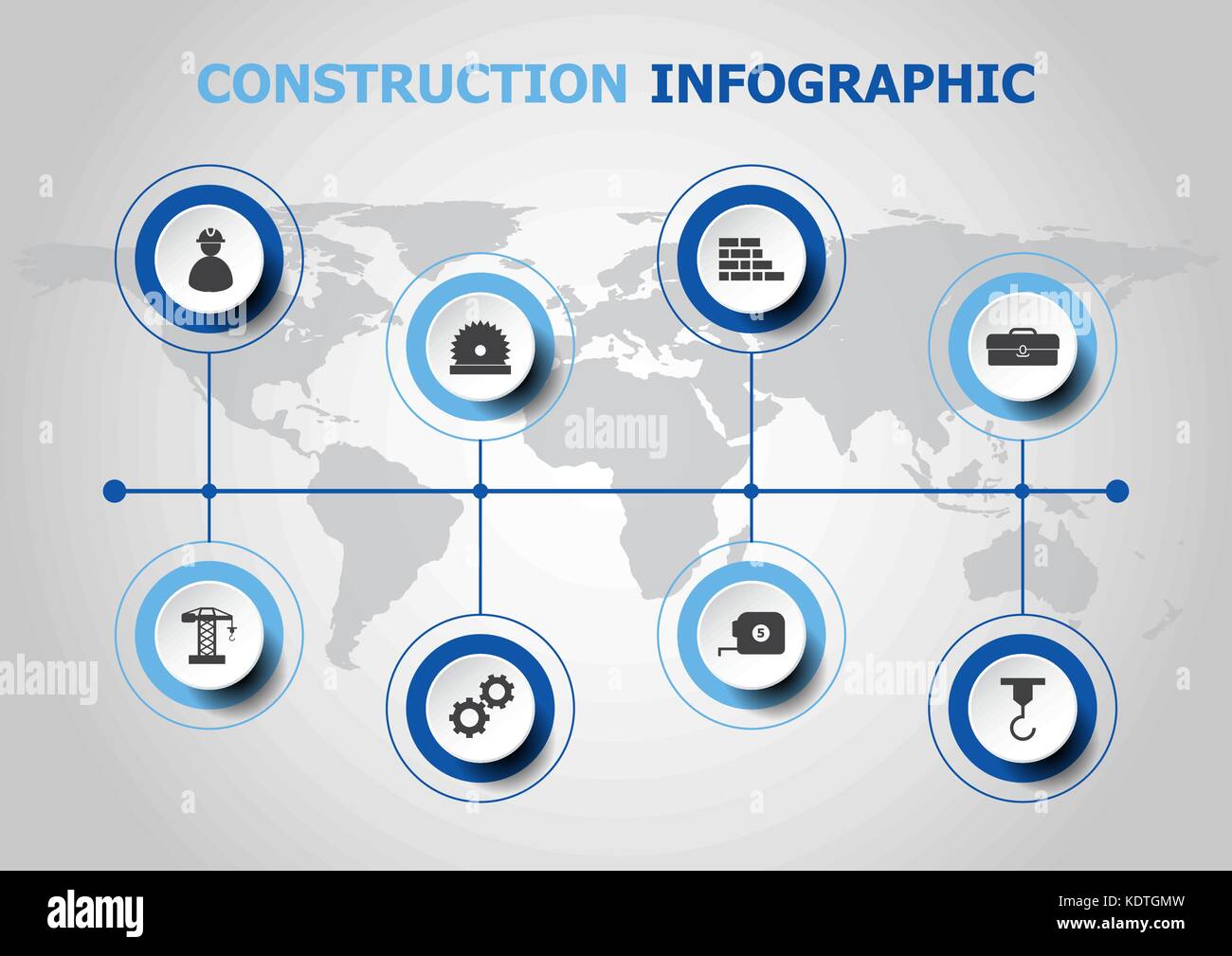 Infographic design with construction icons, stock vector Stock Vector