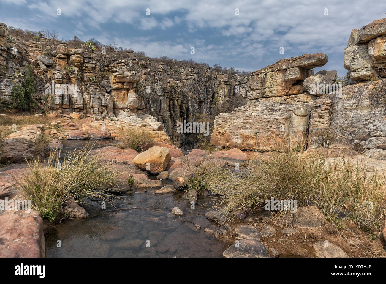 Waterfalls of the Leba mountain range. Lubango. Stock Photo