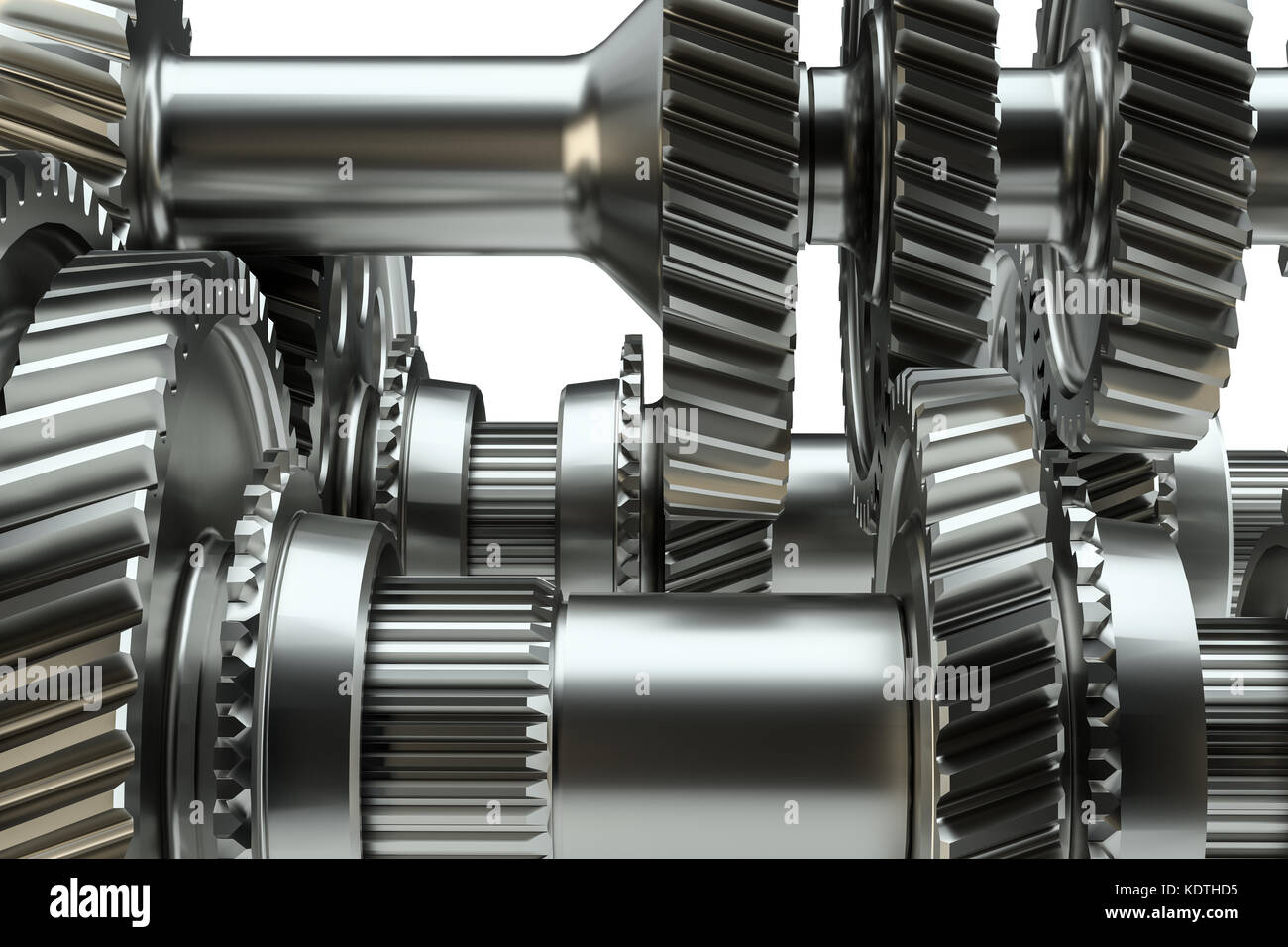 Cog gears mechanism concept. 3d illustration Stock Photo