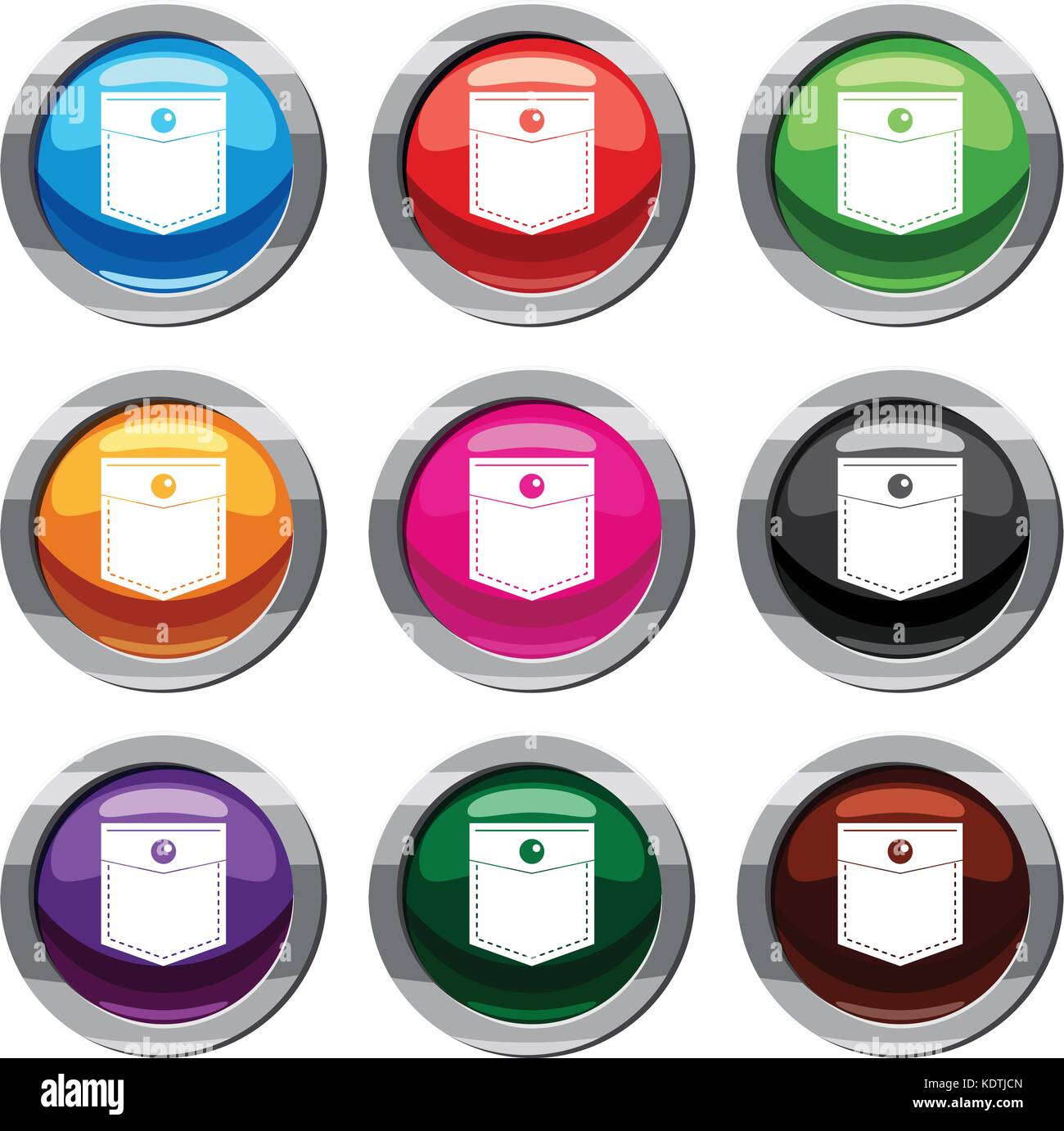 Black pocket symbol set 9 collection Stock Vector Image & Art - Alamy