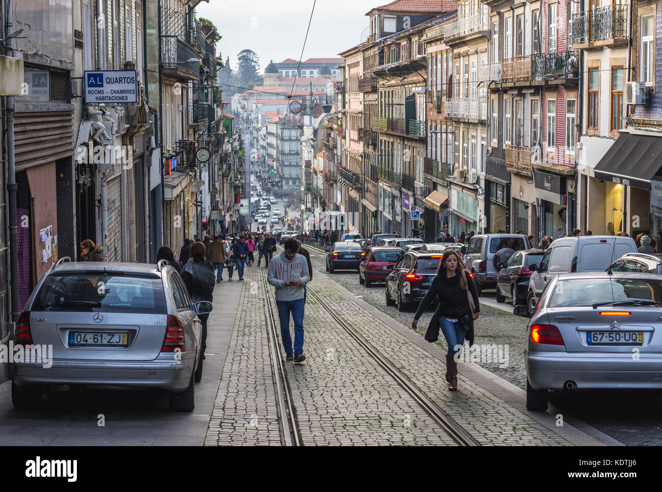 Rua de 31 de Janeiro (January 31 Street) in Santo Ildefonso civil parish of Porto city, second largest city in Portugal Stock Photo