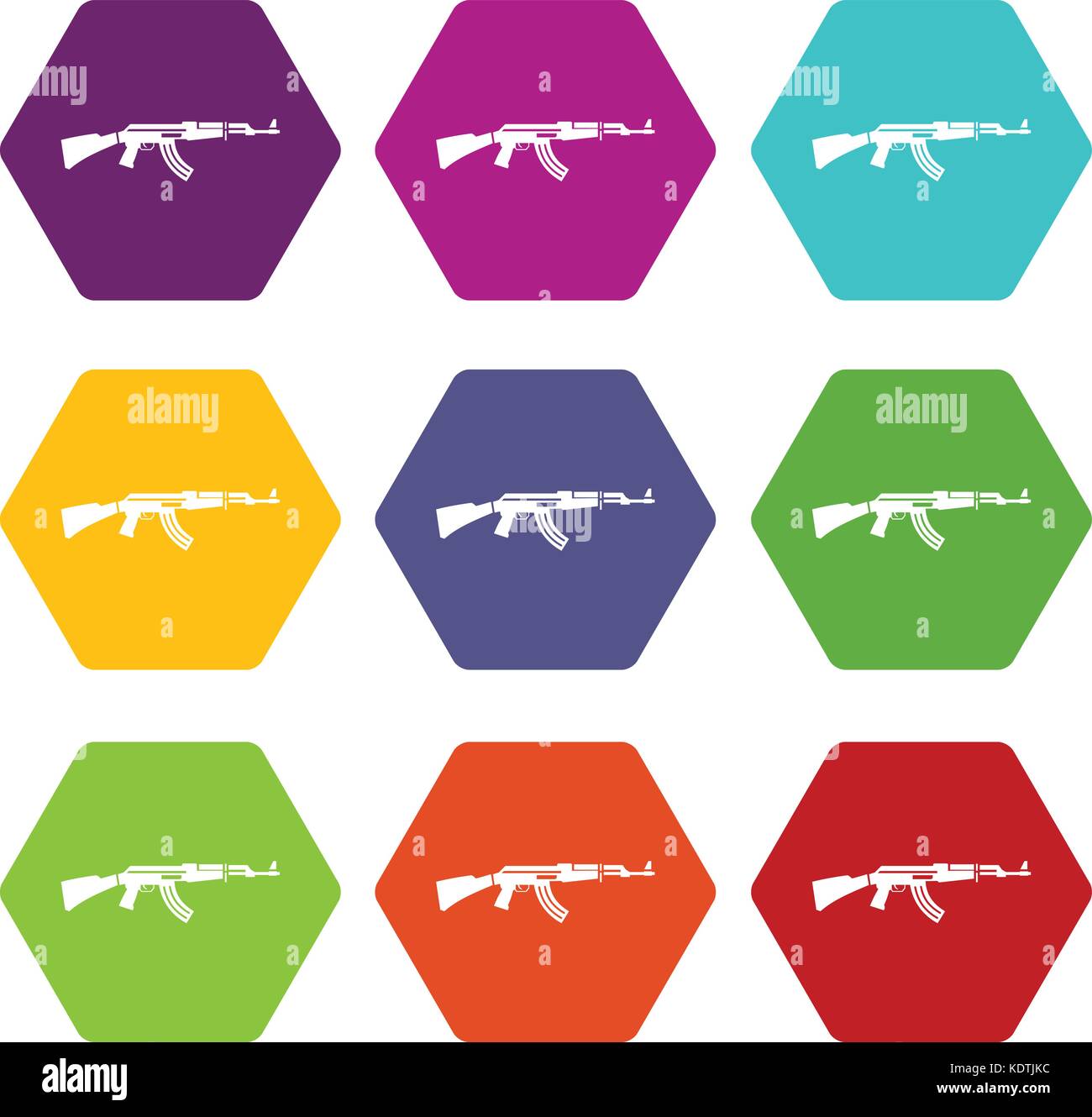 Military rifle icon set color hexahedron Stock Vector Image & Art - Alamy