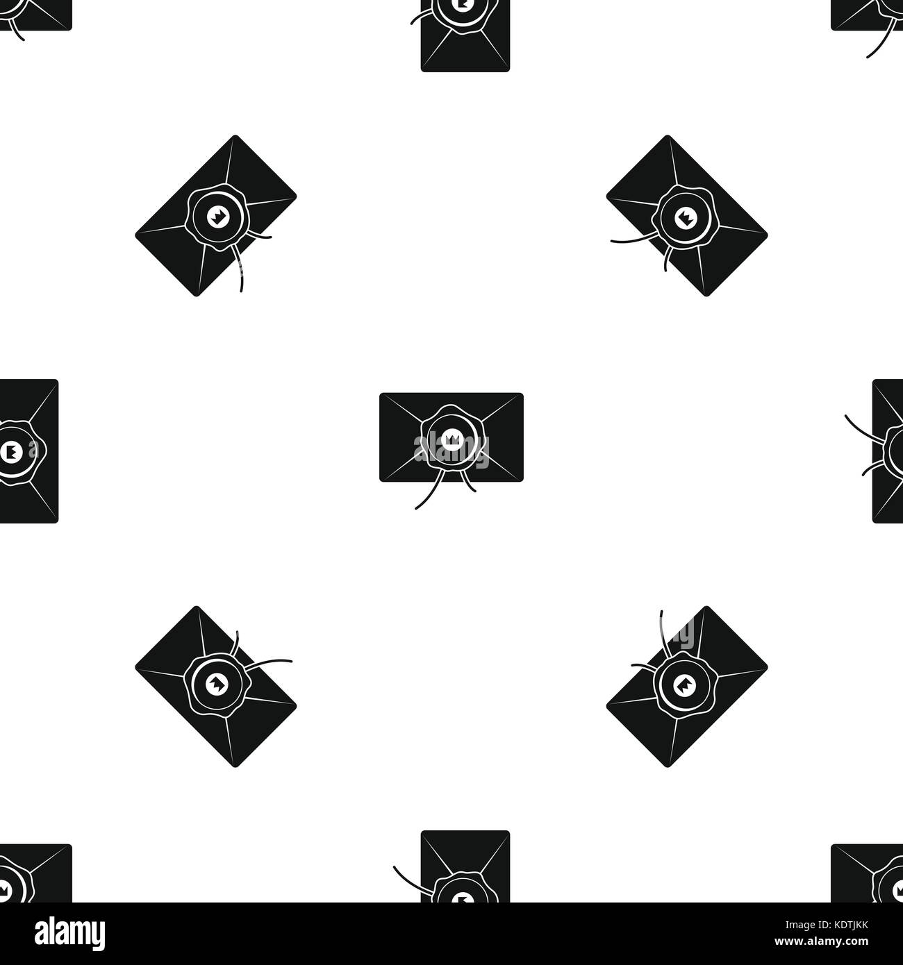 Envelope with wax seal pattern seamless black Stock Vector Image & Art ...