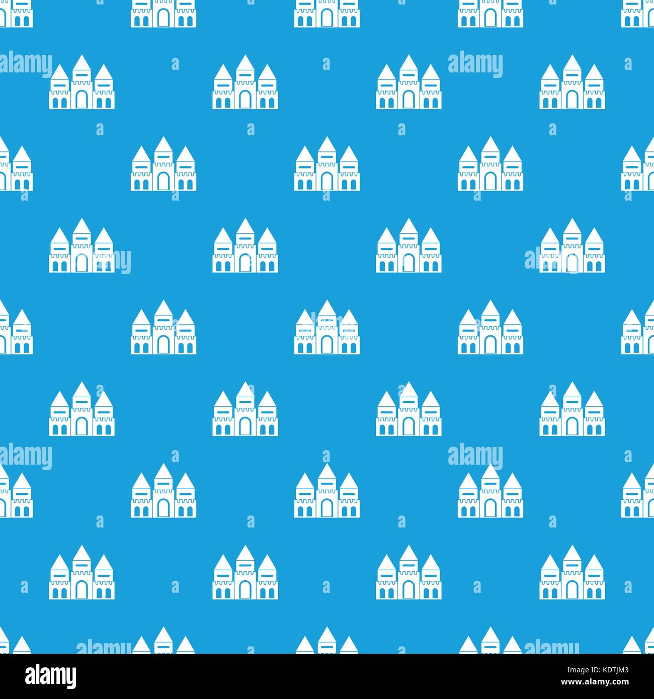 Children house castle pattern seamless blue Stock Vector Image & Art ...