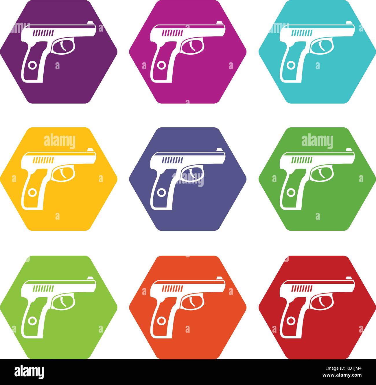 Gun icon set color hexahedron Stock Vector Image & Art - Alamy