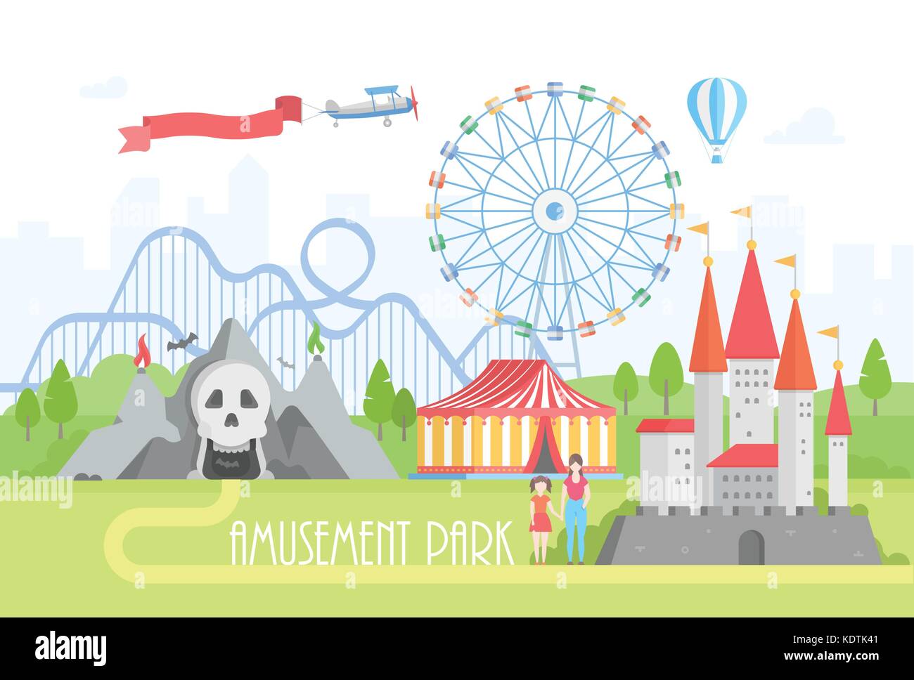 Amusement park - modern vector illustration Stock Vector Image & Art ...