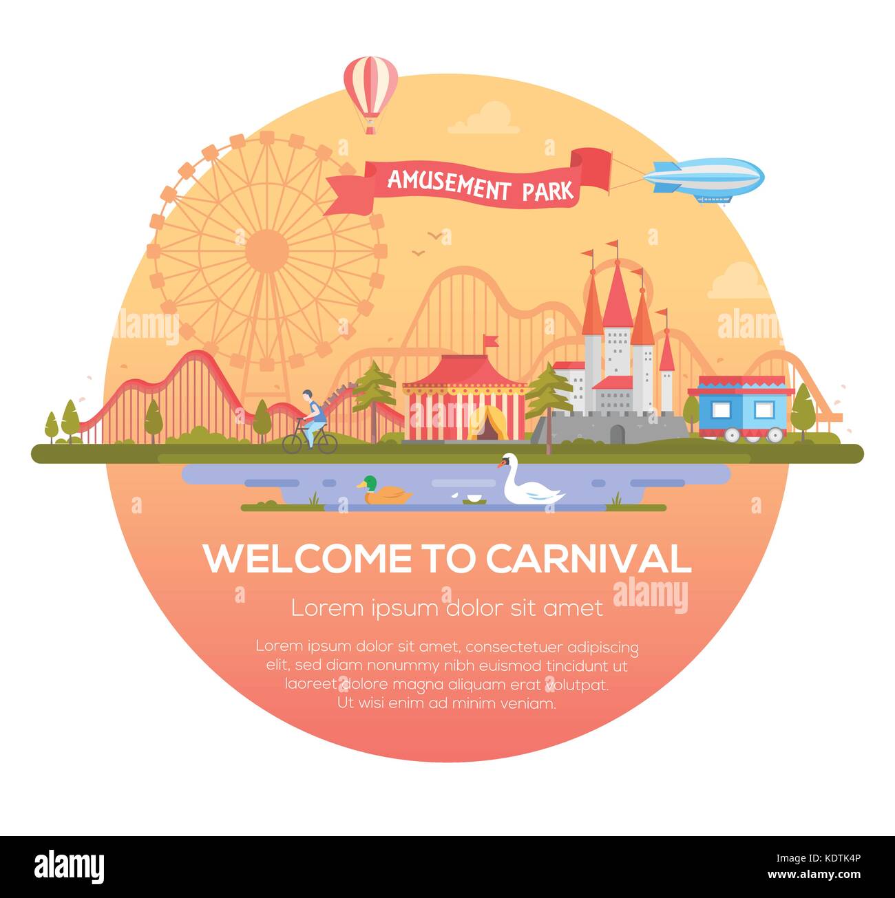 Welcome to carnival - modern vector illustration Stock Vector