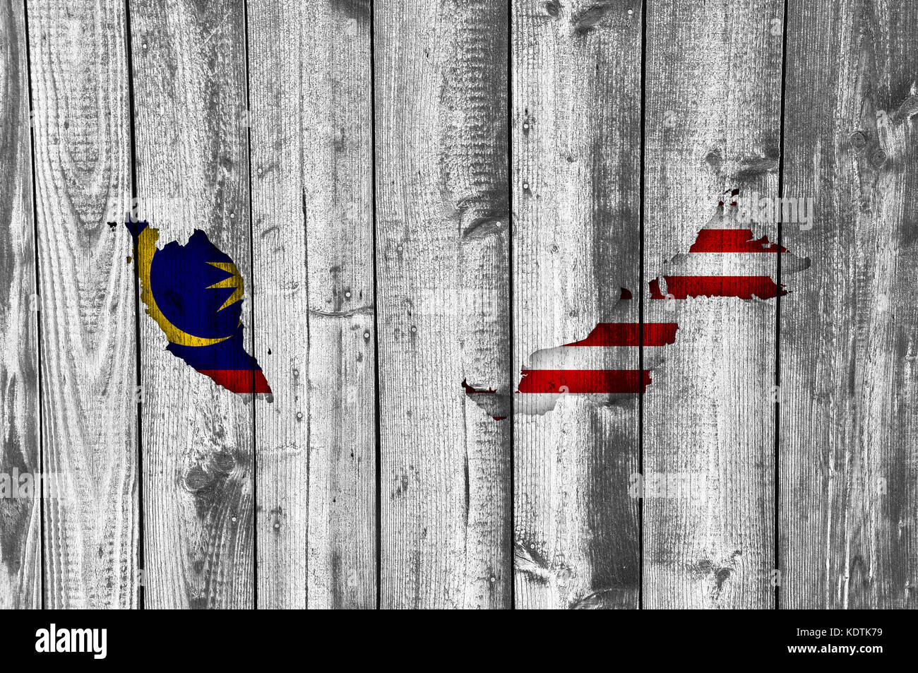 Map and flag of Malaysia on weathered wood Stock Photo - Alamy