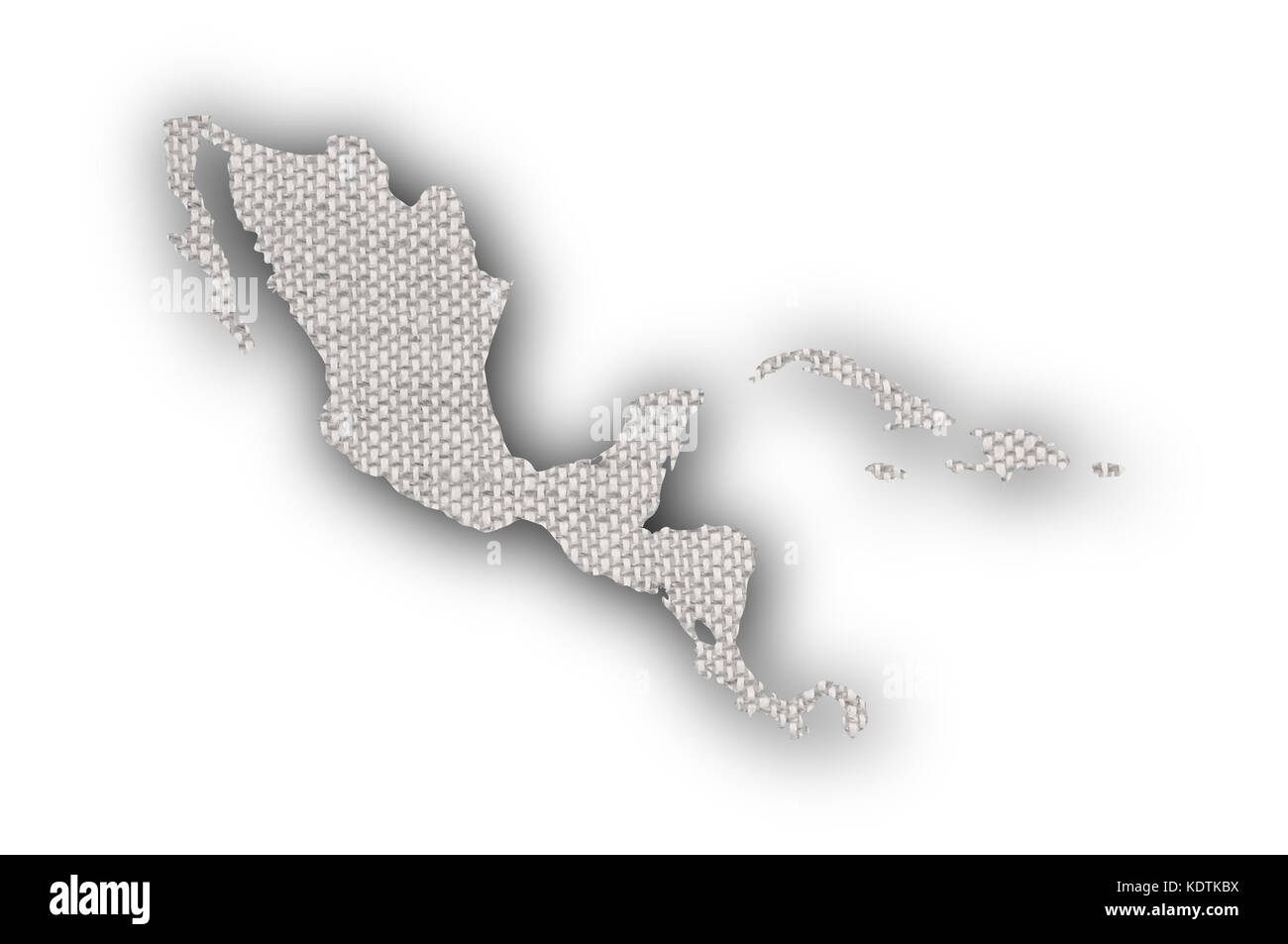 Map of Middle America on old linen Stock Photo - Alamy