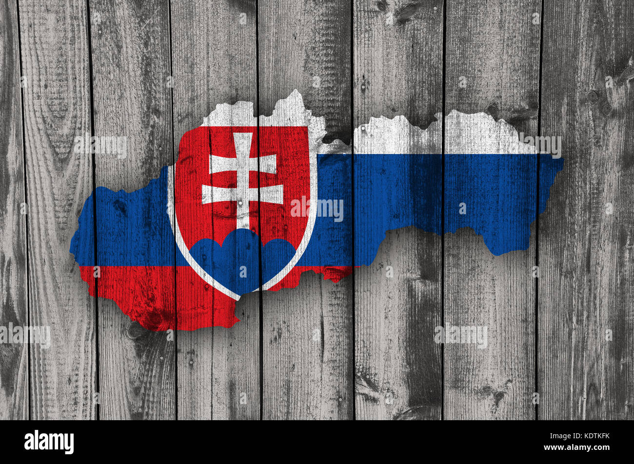 Map and flag of Slovakia on weathered wood Stock Photo - Alamy