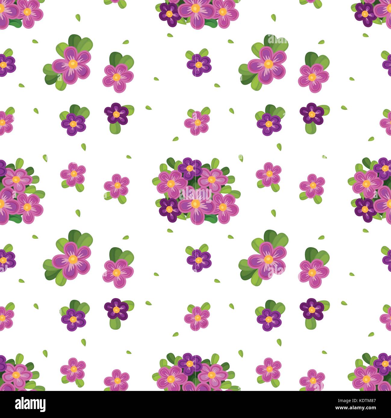 Seamless background with purple flowers illustration Stock Vector Image ...