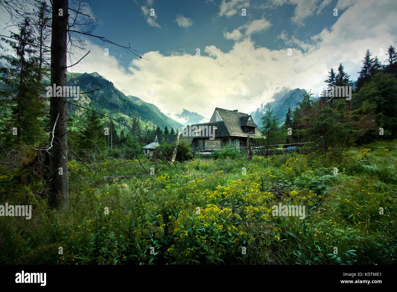 Wooden house in the mountains hi-res stock photography and images - Alamy