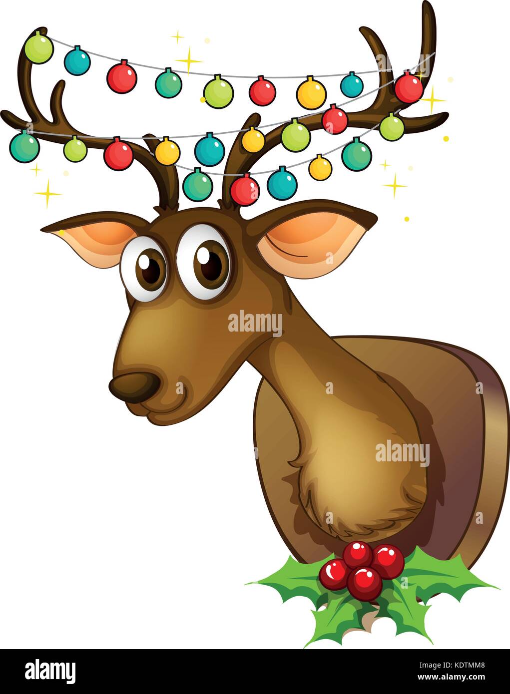 Christmas theme with reindeer and lights illustration Stock Vector ...