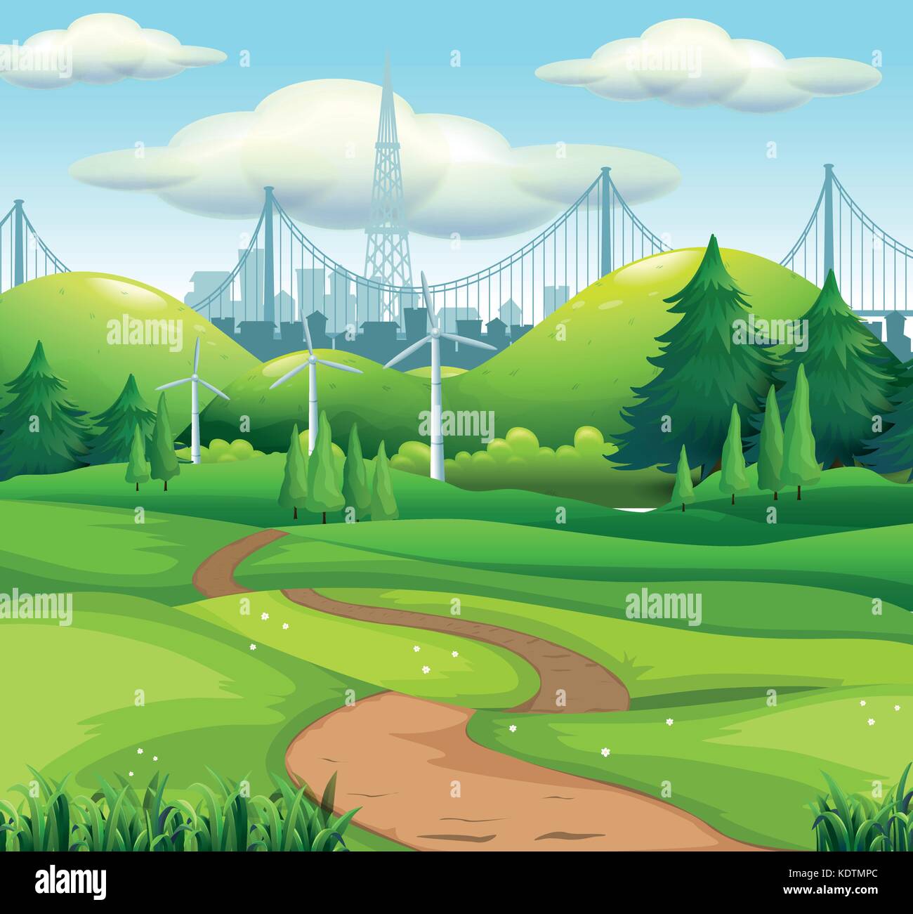 Scene with city and park illustration Stock Vector Image & Art - Alamy