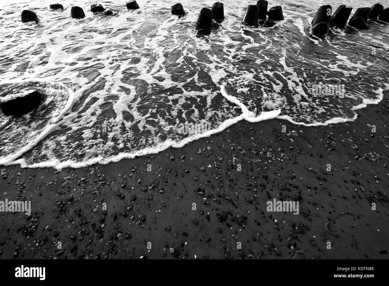 Sea ocean waves in black and white colors Stock Photo - Alamy