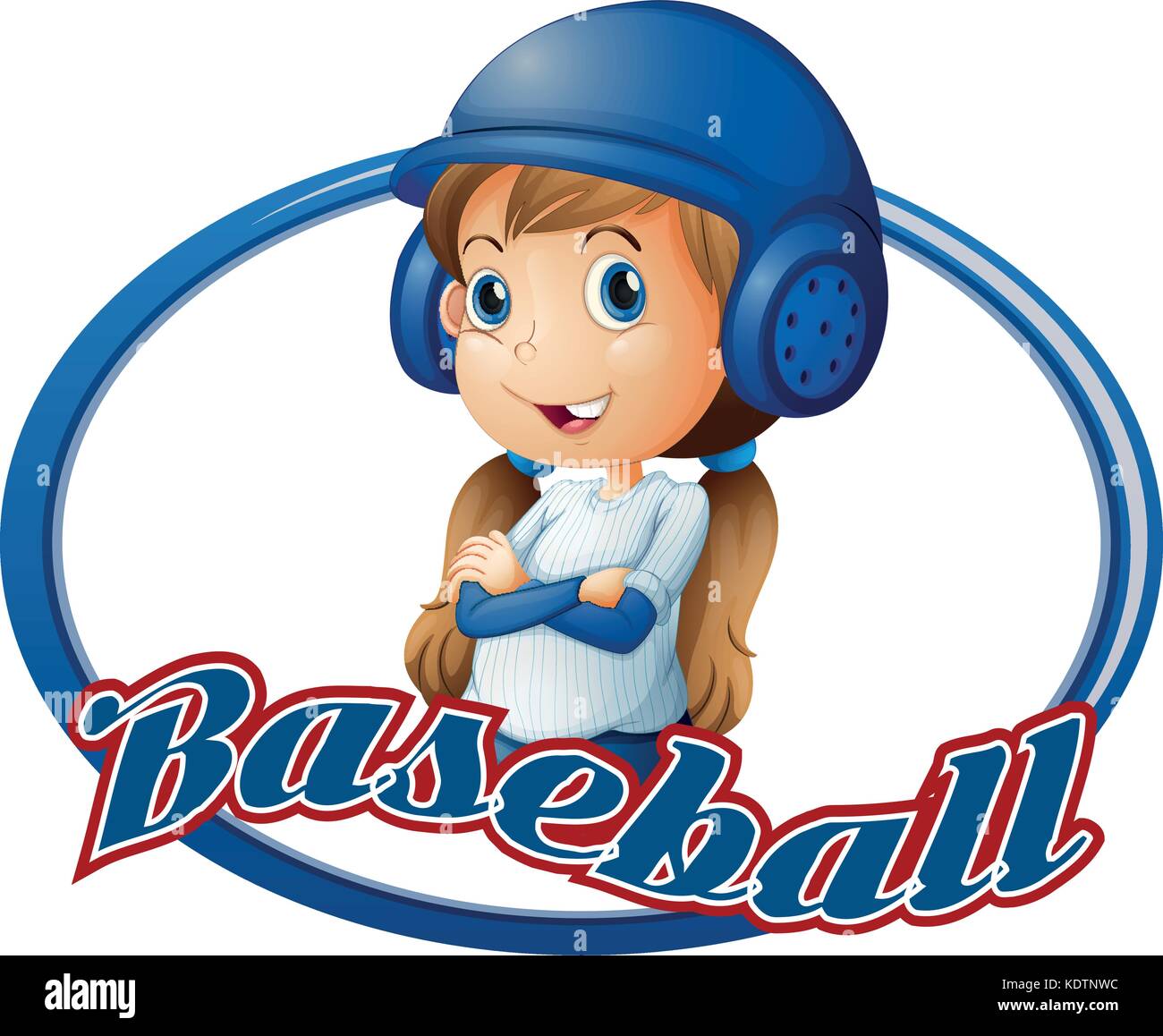 Little girl in baseball outfit illustration Stock Vector Image & Art
