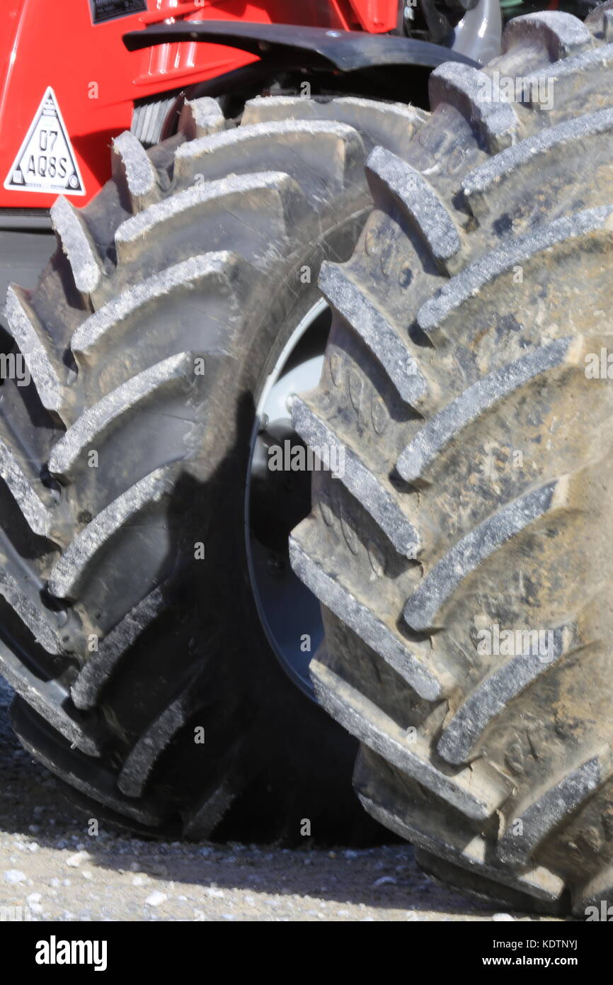 Wheels of large machinery, Tractor tyres Stock Photo Alamy