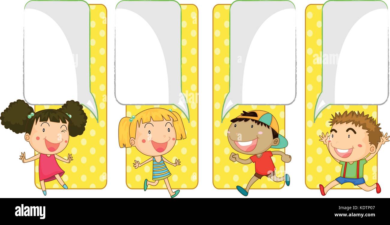 Banner template with boys and girls illustration Stock Vector Image ...