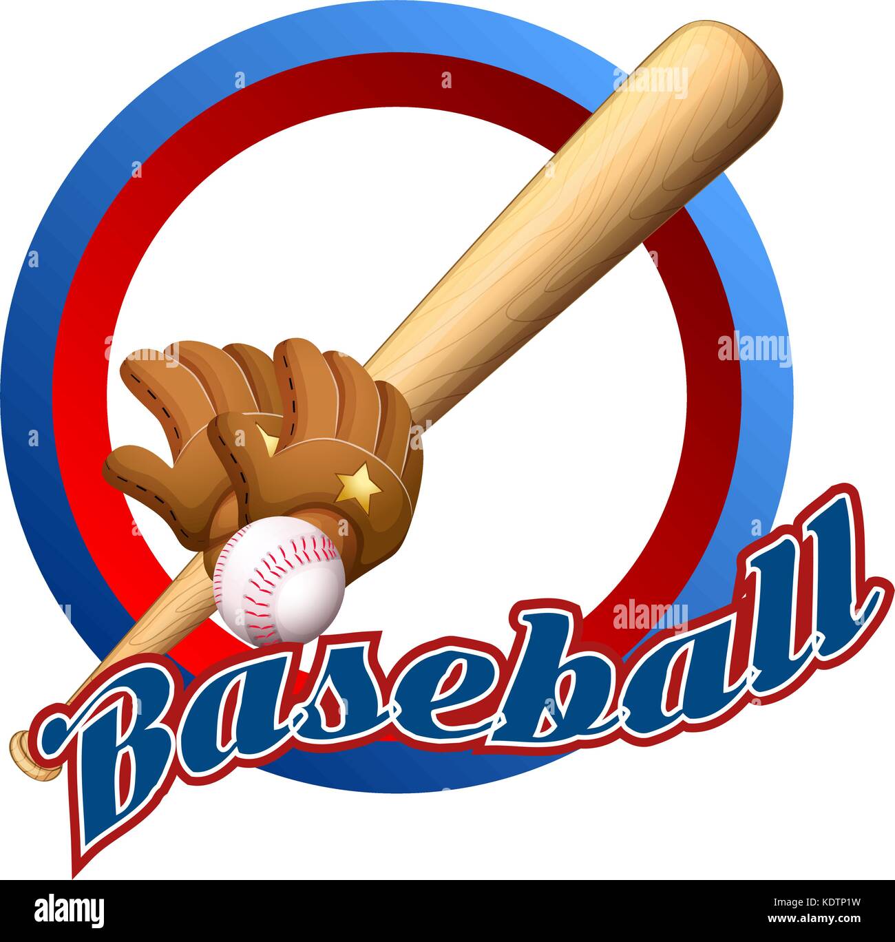 Label design with baseball and bat illustration Stock Vector Image