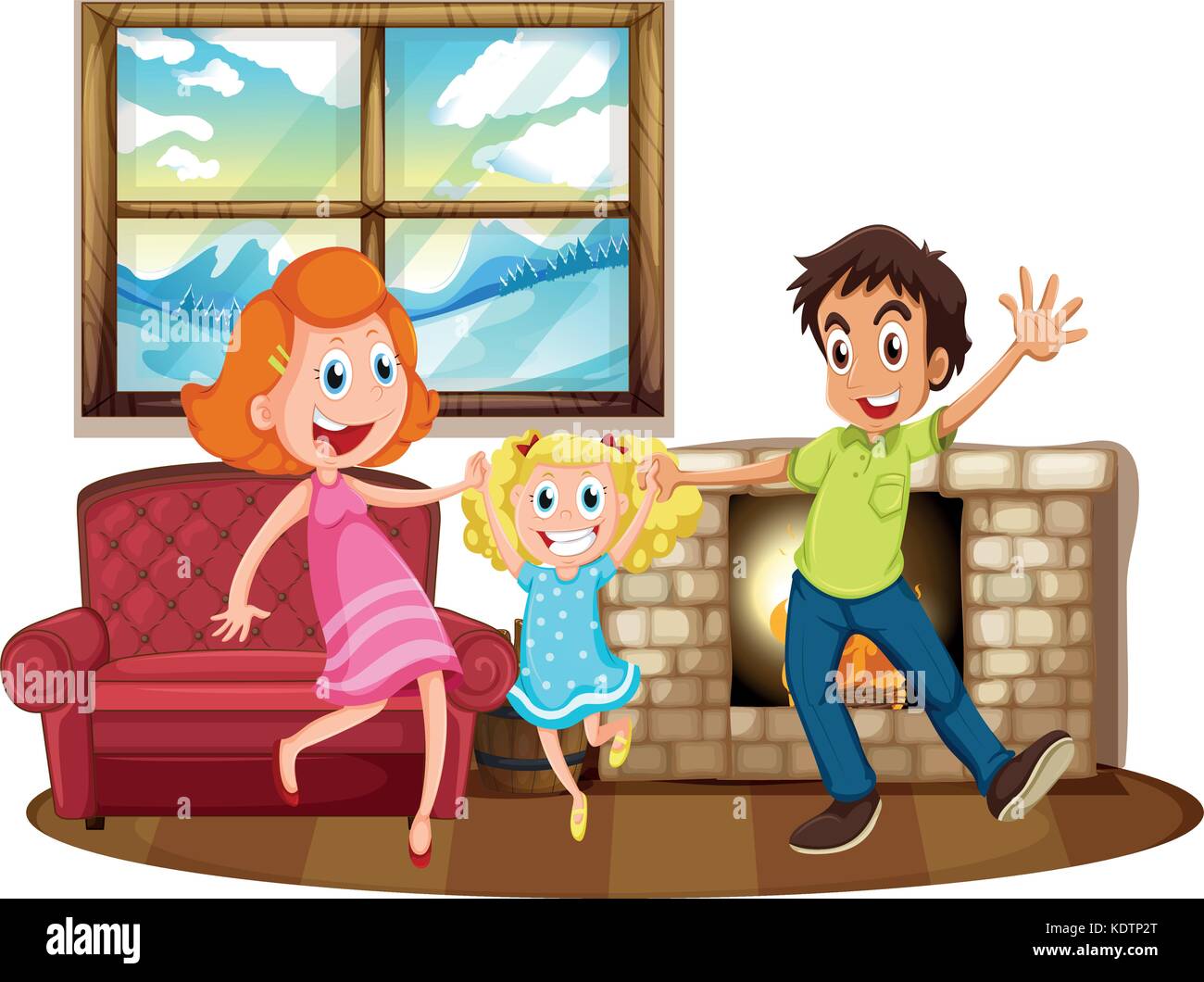 Happy family in the living room illustration Stock Vector Image & Art - Alamy Happy family in the living room illustration Stock Vector Image & Art - Alamy