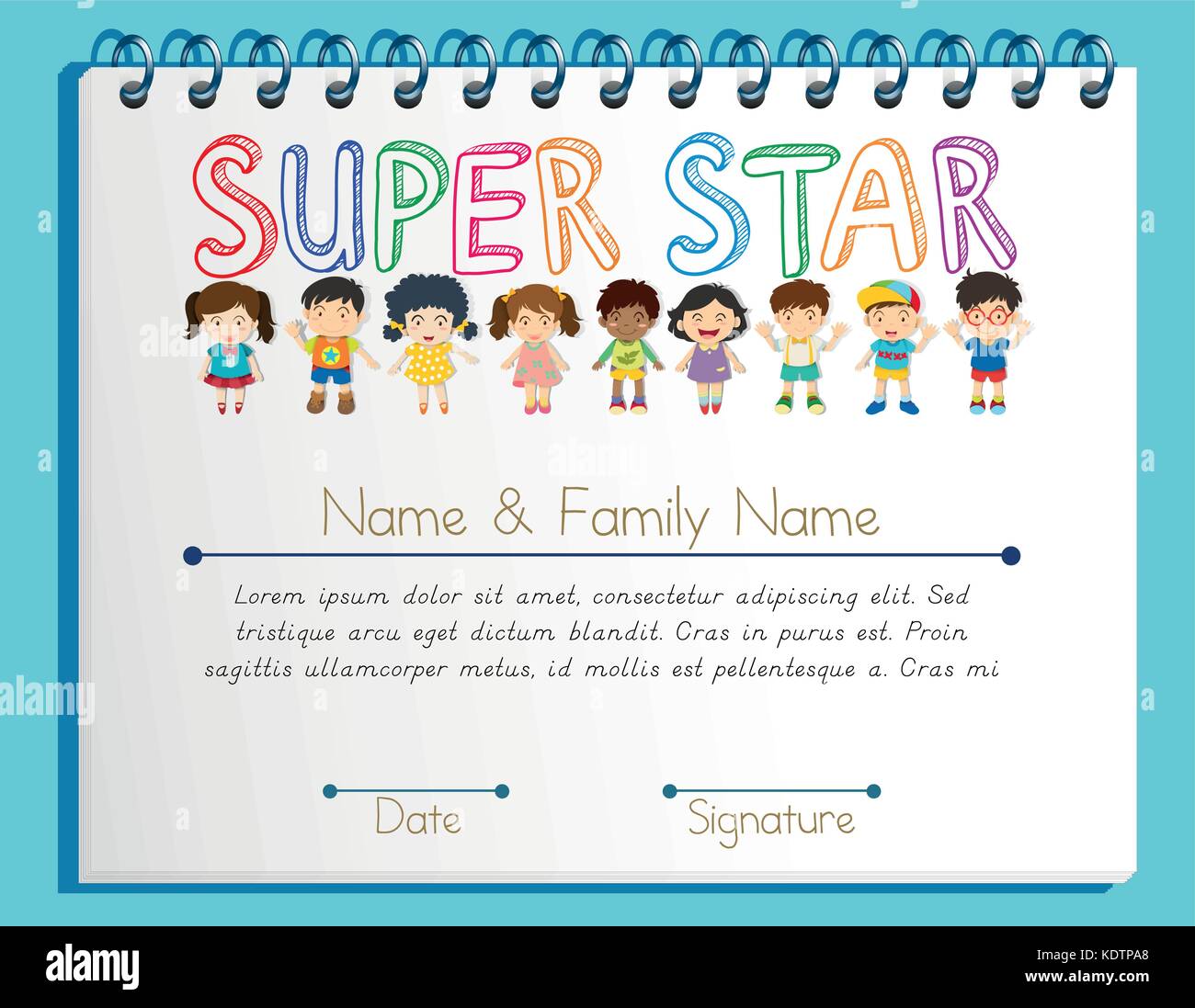Certificate template for super star with many children With Regard To Star Naming Certificate Template