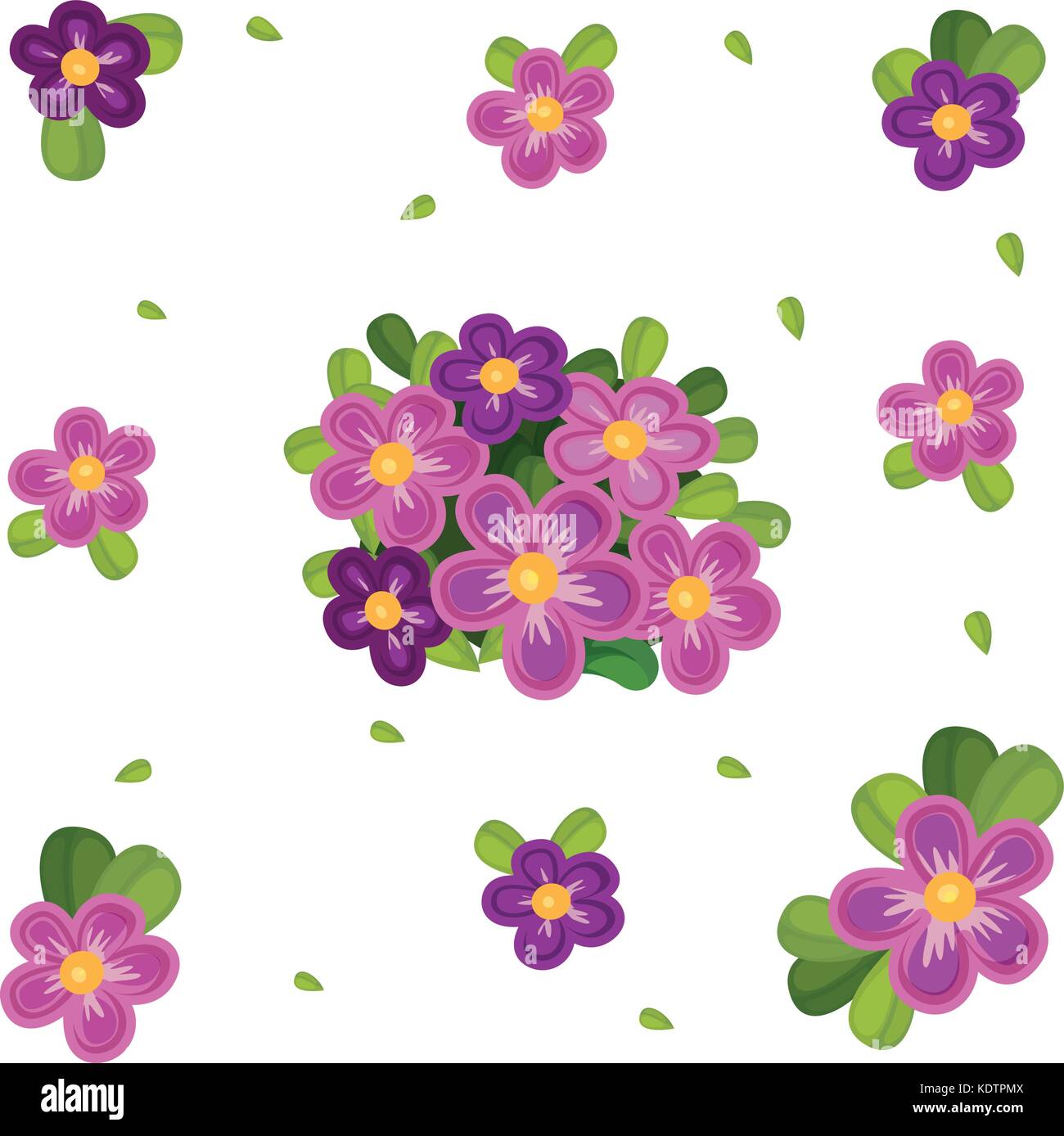 Seamless background with purple flowers illustration Stock Vector Image ...