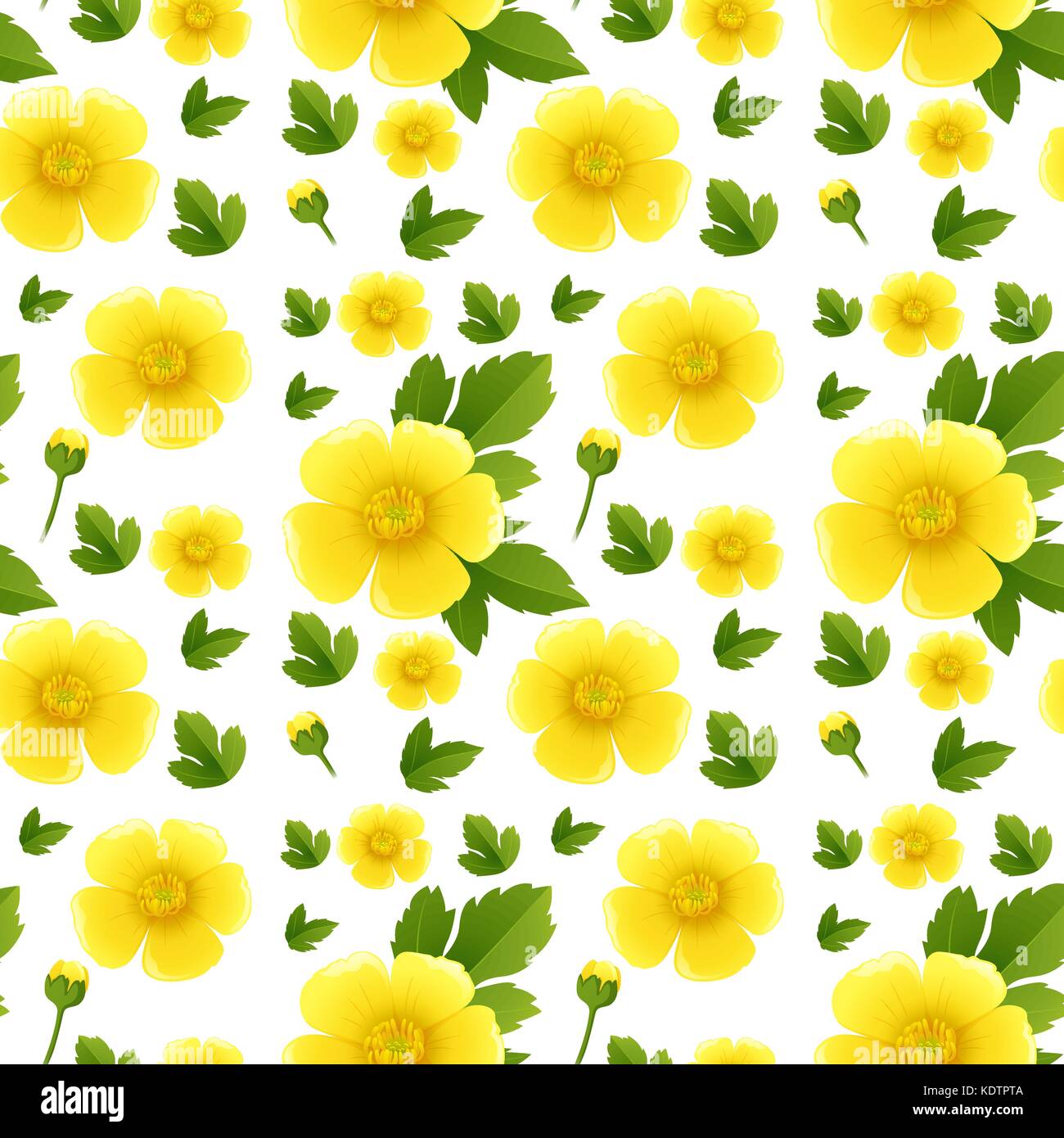Seamless background design with yellow flowers illustration Stock ...
