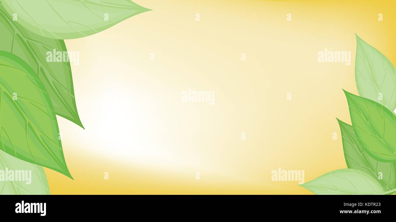 Background template with green leaves illustration Stock Vector Image ...