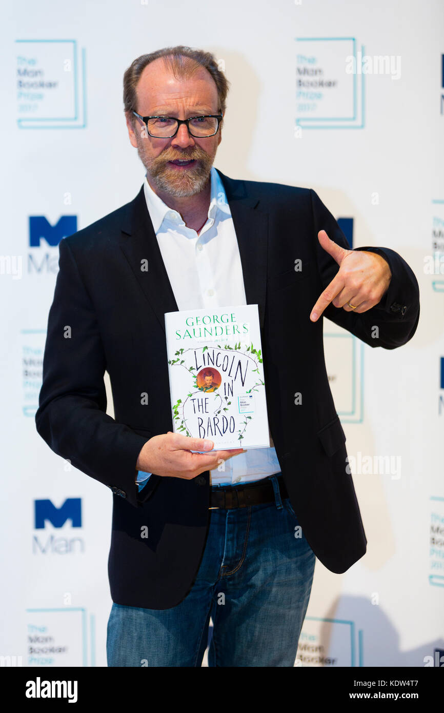 London, UK. 16th October, 2017. George Saunders, author of Lincoln in the Bardo, shortlisted for the 2017 Man Booker Prize for Fiction. Credit: Dave Stevenson/Alamy Live News Stock Photo